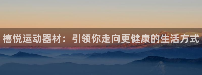 九游体育官网下载软件：禧悦运动器材：引领你走向更健康的生活方