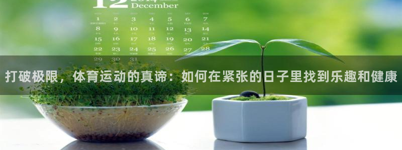 谈球吧体育官网：打破极限，体育运动的真谛：如何在紧张的日子里找到乐趣和健康